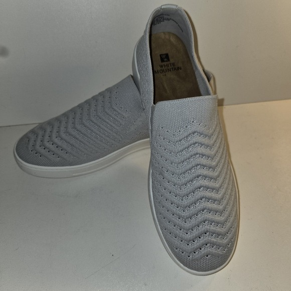 White Mountain Courage Sneakers Knit Light Gray‎ Canvas W30690 Pull On NEW - Picture 1 of 9